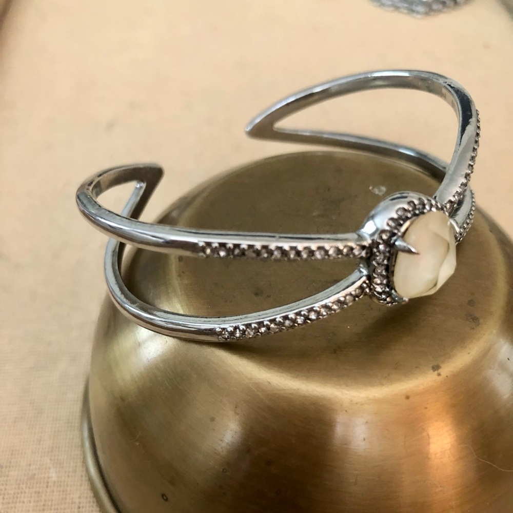 Chloe + Isabel Silver and Howlite Cuff Bracelet
